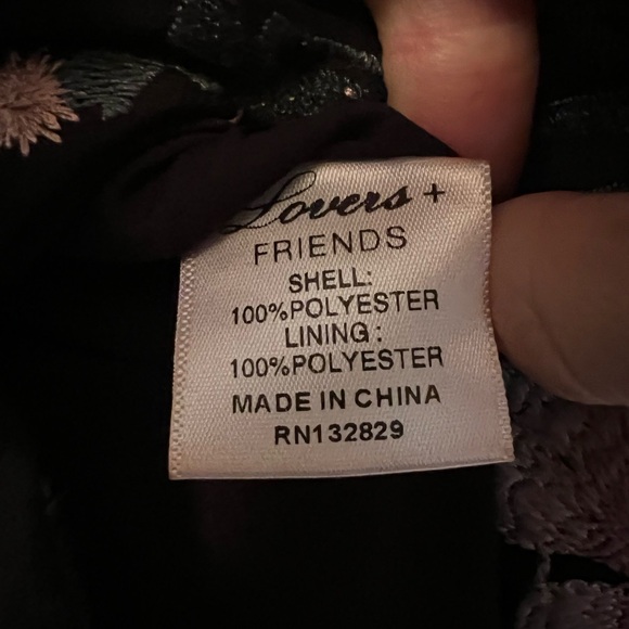 lovers and friends revolve ahamani gown black floral nwt size xs - Picture 6 of 6